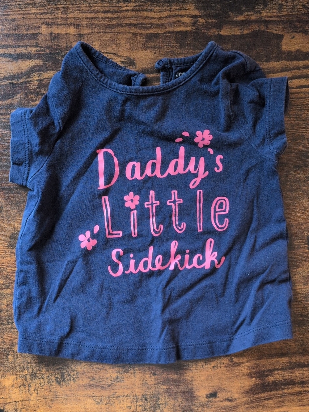 5/$25 Joe Fresh Navy Short-Sleeve Tee Daddy's Little Sidekick" Graphic 6-12M